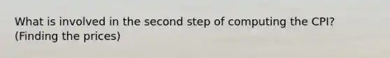 What is involved in the second step of computing the CPI? (Finding the prices)