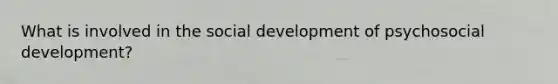 What is involved in the social development of psychosocial development?