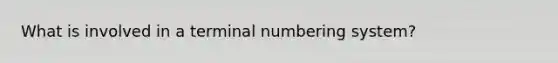 What is involved in a terminal numbering system?