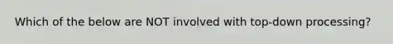 Which of the below are NOT involved with top-down processing?