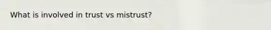 What is involved in trust vs mistrust?