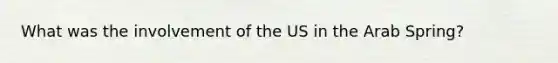 What was the involvement of the US in the Arab Spring?