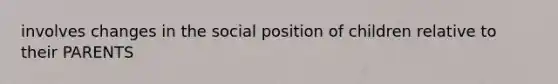 involves changes in the social position of children relative to their PARENTS