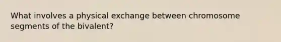 What involves a physical exchange between chromosome segments of the bivalent?