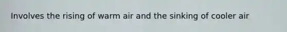 Involves the rising of warm air and the sinking of cooler air