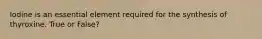 Iodine is an essential element required for the synthesis of thyroxine. True or False?