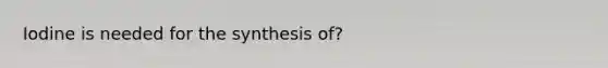 Iodine is needed for the synthesis of?