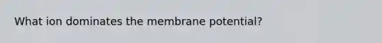 What ion dominates the membrane potential?