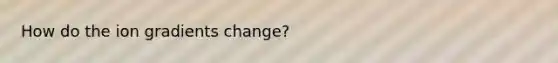 How do the ion gradients change?