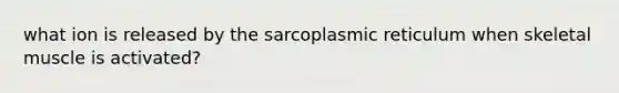 what ion is released by the sarcoplasmic reticulum when skeletal muscle is activated?