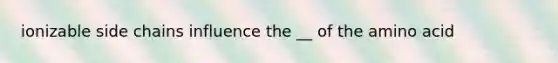 ionizable side chains influence the __ of the amino acid