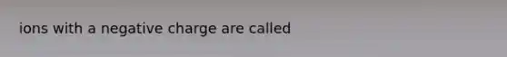 ions with a negative charge are called