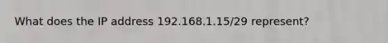 What does the IP address 192.168.1.15/29 represent?