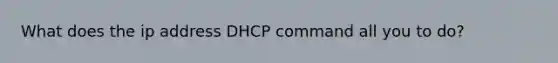 What does the ip address DHCP command all you to do?