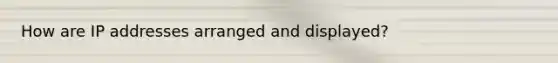 How are IP addresses arranged and displayed?
