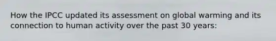 How the IPCC updated its assessment on global warming and its connection to human activity over the past 30 years: