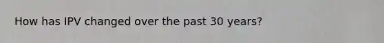 How has IPV changed over the past 30 years?