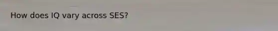 How does IQ vary across SES?
