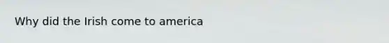 Why did the Irish come to america