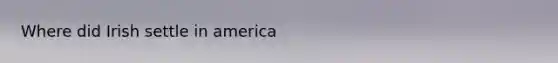 Where did Irish settle in america