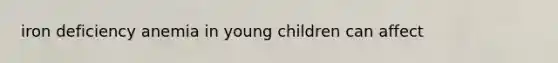 iron deficiency anemia in young children can affect