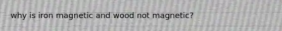 why is iron magnetic and wood not magnetic?