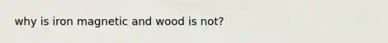 why is iron magnetic and wood is not?