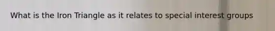 What is the Iron Triangle as it relates to special interest groups