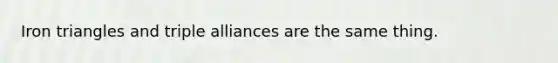 Iron triangles and triple alliances are the same thing.