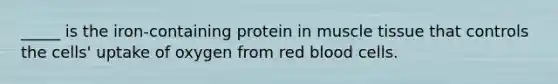 _____ is the iron-containing protein in muscle tissue that controls the cells' uptake of oxygen from red blood cells.