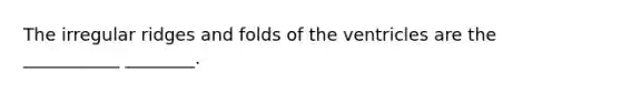 The irregular ridges and folds of the ventricles are the ___________ ________.