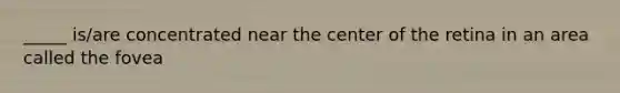 _____ is/are concentrated near the center of the retina in an area called the fovea