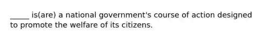 _____ is(are) a national government's course of action designed to promote the welfare of its citizens.