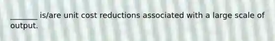 _______ is/are unit cost reductions associated with a large scale of output.