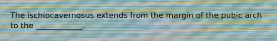 The ischiocavernosus extends from the margin of the pubic arch to the ____________.
