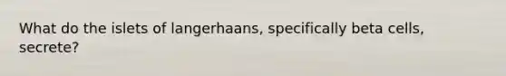 What do the islets of langerhaans, specifically beta cells, secrete?