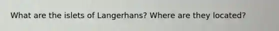 What are the islets of Langerhans? Where are they located?