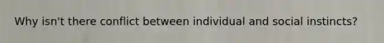Why isn't there conflict between individual and social instincts?