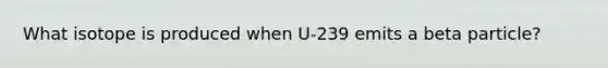 What isotope is produced when U-239 emits a beta particle?