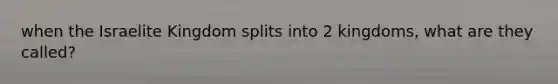 when the Israelite Kingdom splits into 2 kingdoms, what are they called?