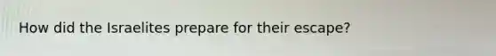 How did the Israelites prepare for their escape?