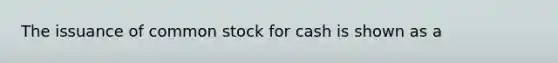 The issuance of common stock for cash is shown as a​