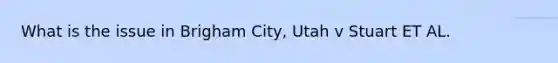 What is the issue in Brigham City, Utah v Stuart ET AL.