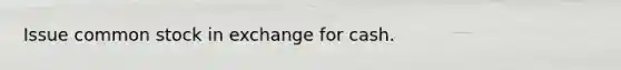 Issue common stock in exchange for cash.