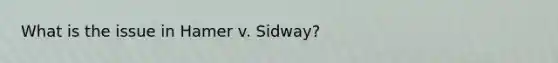 What is the issue in Hamer v. Sidway?