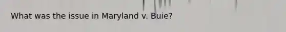 What was the issue in Maryland v. Buie?