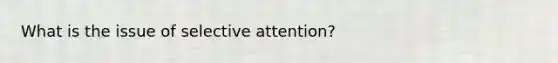 What is the issue of selective attention?