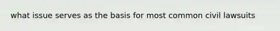 what issue serves as the basis for most common civil lawsuits