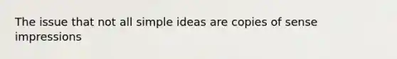 The issue that not all simple ideas are copies of sense impressions