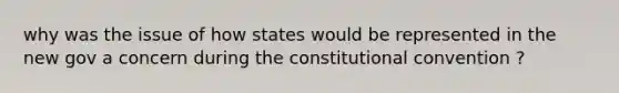 why was the issue of how states would be represented in the new gov a concern during the constitutional convention ?